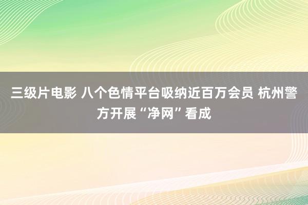 三级片电影 八个色情平台吸纳近百万会员 杭州警方开展“净网”看成