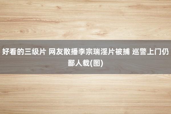 好看的三级片 网友散播李宗瑞淫片被捕 巡警上门仍鄙人载(图)