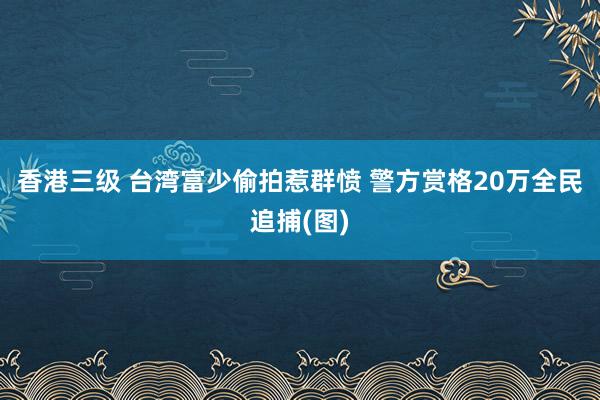 香港三级 台湾富少偷拍惹群愤 警方赏格20万全民追捕(图)