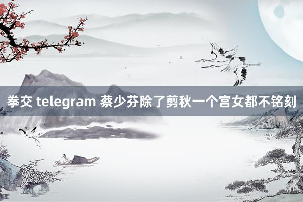 拳交 telegram 蔡少芬除了剪秋一个宫女都不铭刻